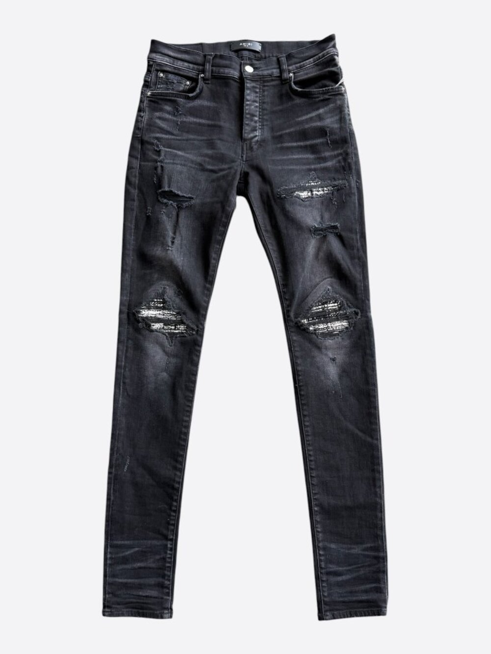 Amiri Aged Black Tweed Patch MX1 Jeans